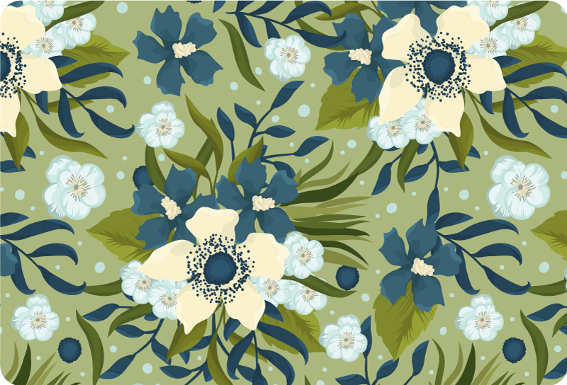 Tapis vinyle plantes style estival coloré - TenStickers
