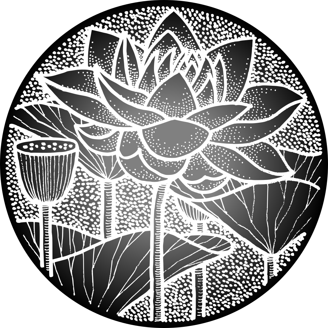 Tapis vinyle plantes fleur de lotus style traditionnel - TenStickers