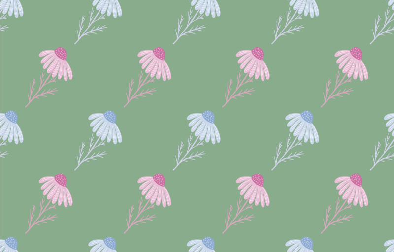 Tapis vinyle plantes motif marguerites camomille - TenStickers