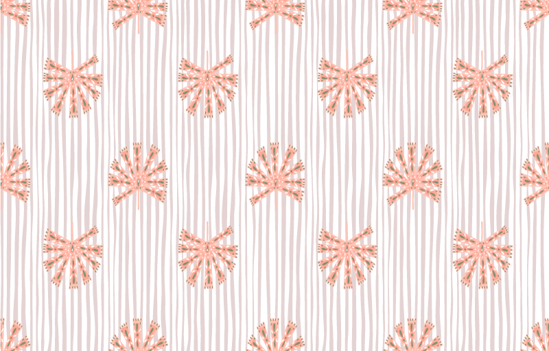 Tapis vinyle plantes fleurs pastel géométriques - TenStickers
