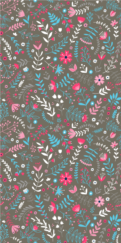 Tapis vinyle plantes imprimé floral coloré - TenStickers