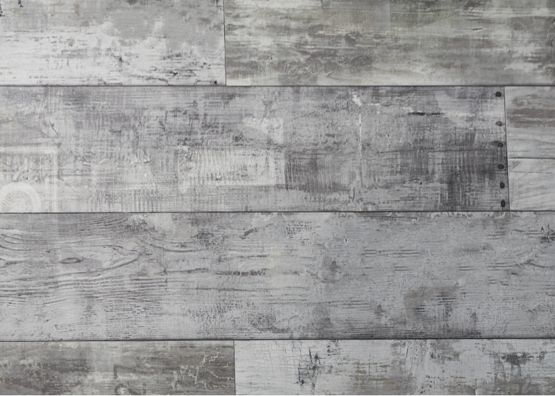Tapis vinyle salle à manger lames en bois grises - TenStickers