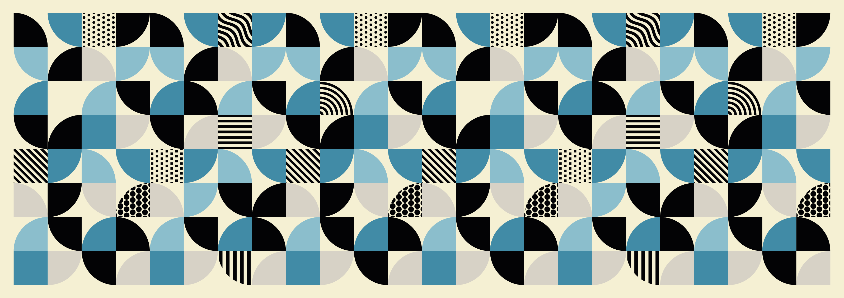 Tapis vinyle salle à manger motif bauhaus bleu rétro - TenStickers