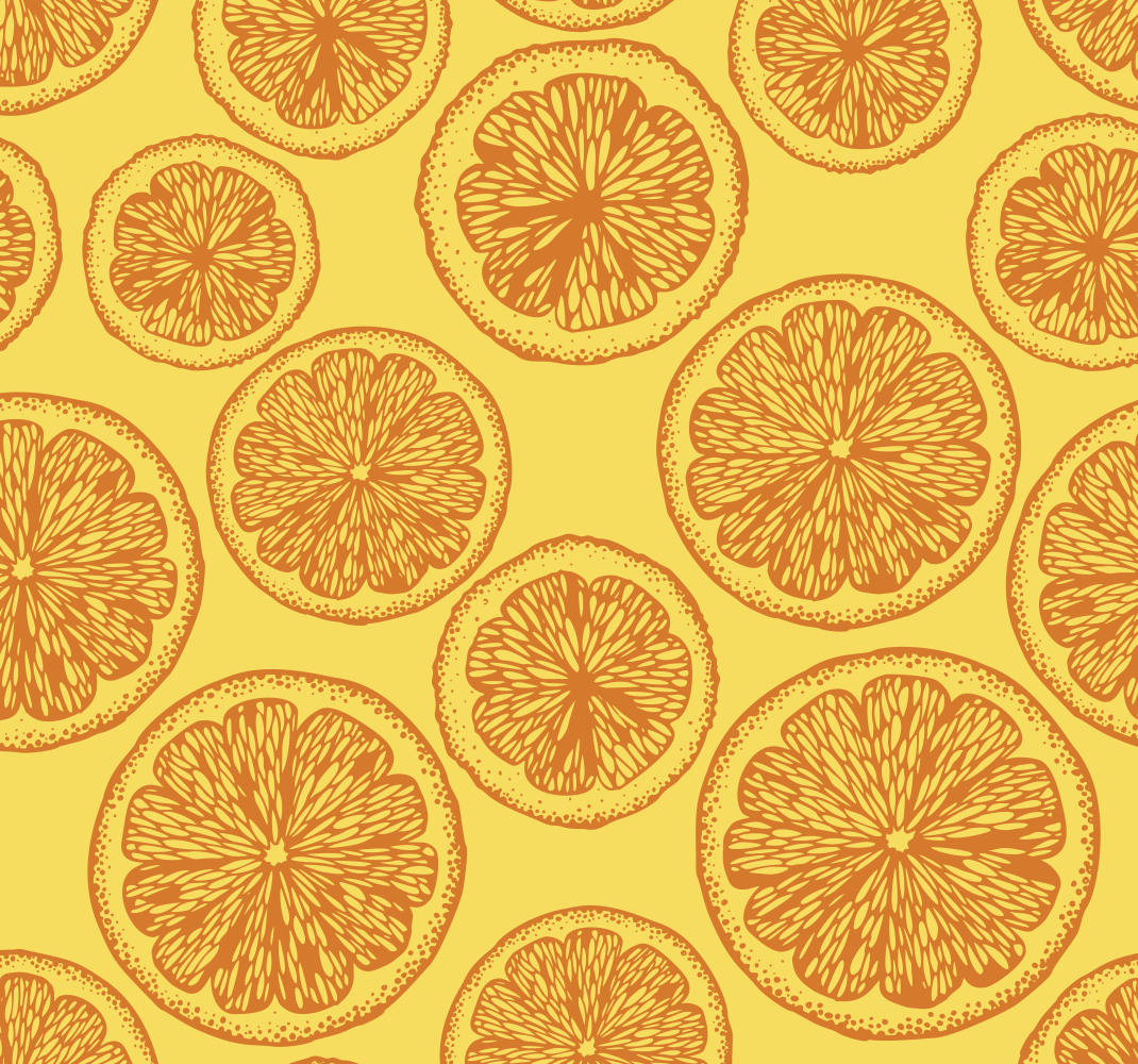 Tapis vinyle cuisine motif dessiné à la main orange - TenStickers
