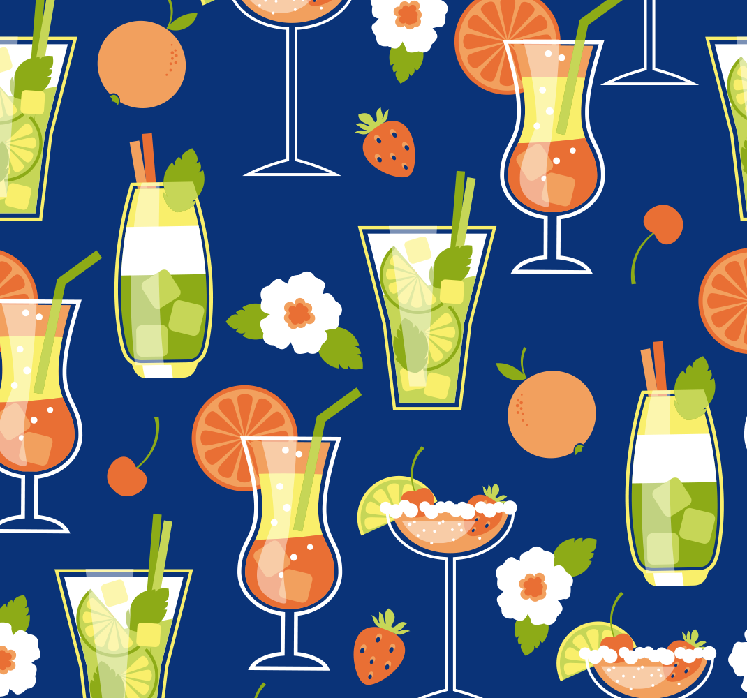 Tapis vinyle cuisine cocktails vintage - TenStickers