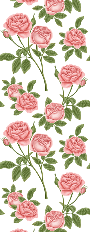 Tapis vinyle cuisine imprimé fleurs roses - TenStickers