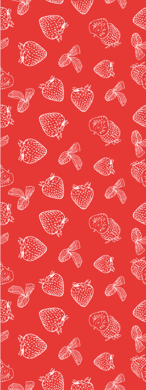 Tapis vinyle cuisine motif fraises en continu - TenStickers