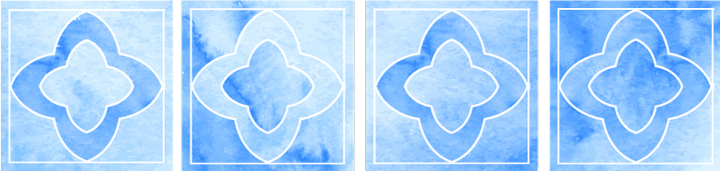 Tapis vinyle salle de bain mosaïque bleu - TenStickers