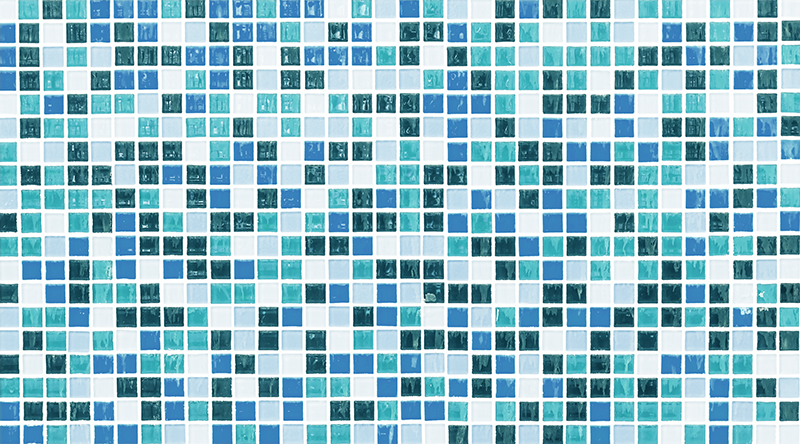 Tapis vinyle salle de bain mosaïque de carreaux bleus - TenStickers