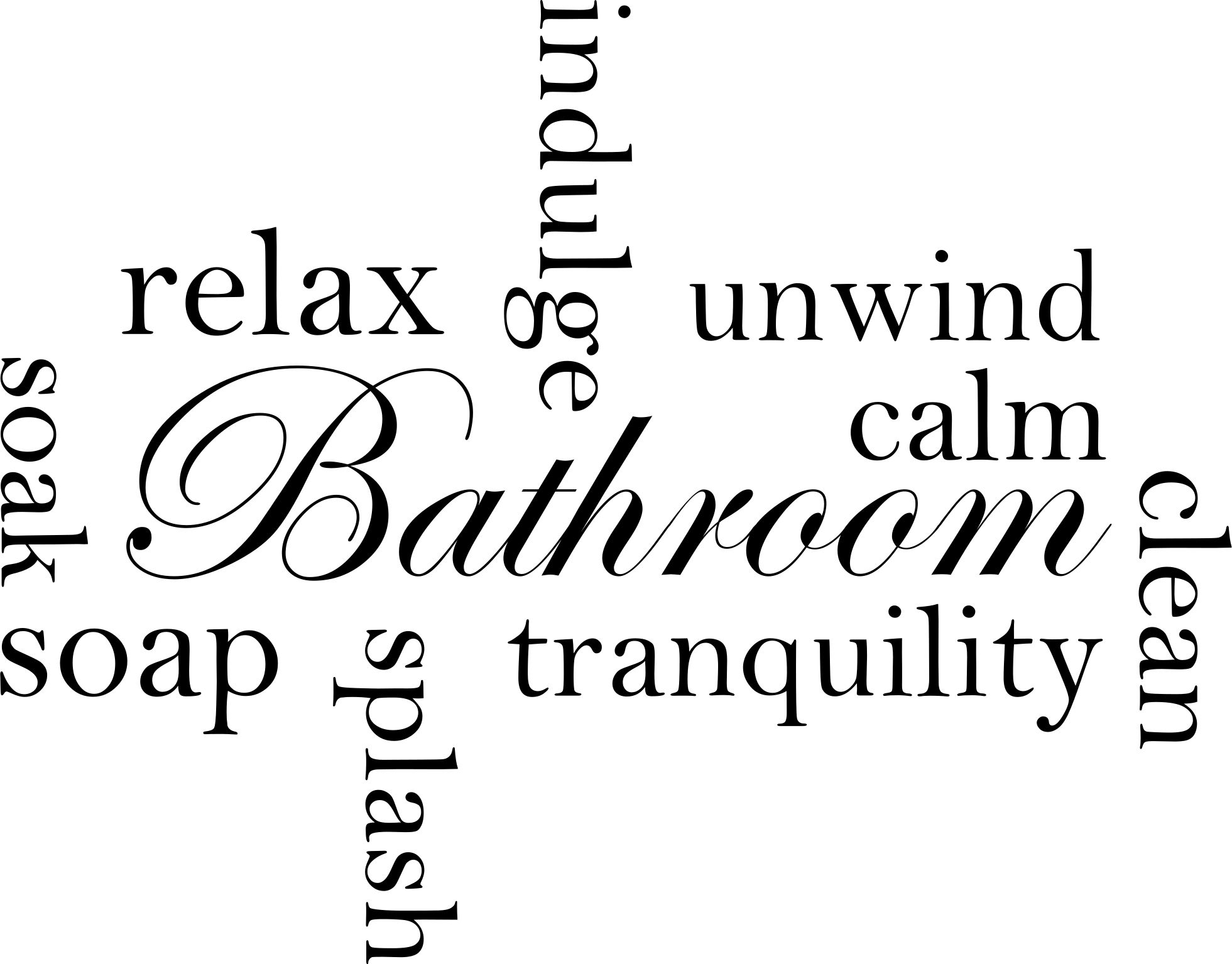 Tapis vinyle salle de bain mots relaxants - TenStickers