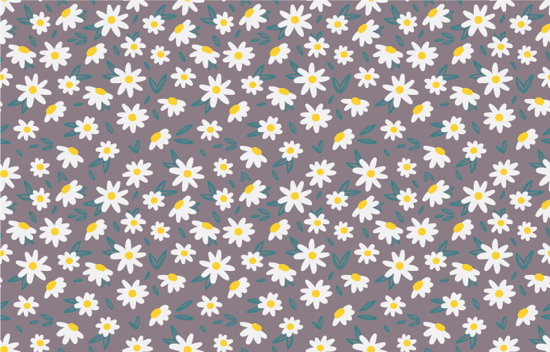 Tapis vinyle plantes motif marguerites délicates - TenStickers