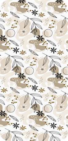 Tapis vinyle plantes motif élégant feuilles roses et beiges - TenStickers