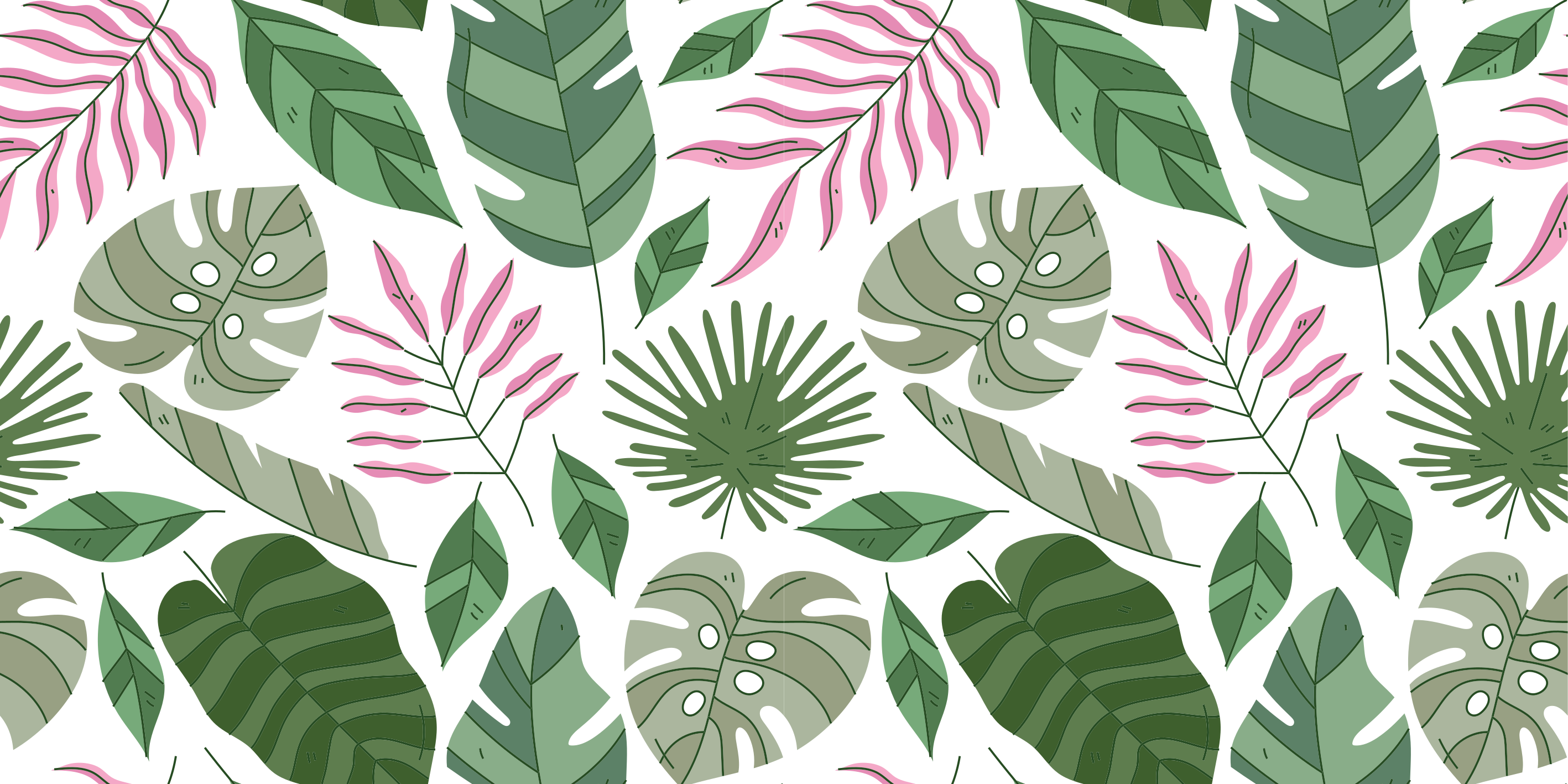 Tapis vinyle plantes jardin tropical minimaliste - TenStickers