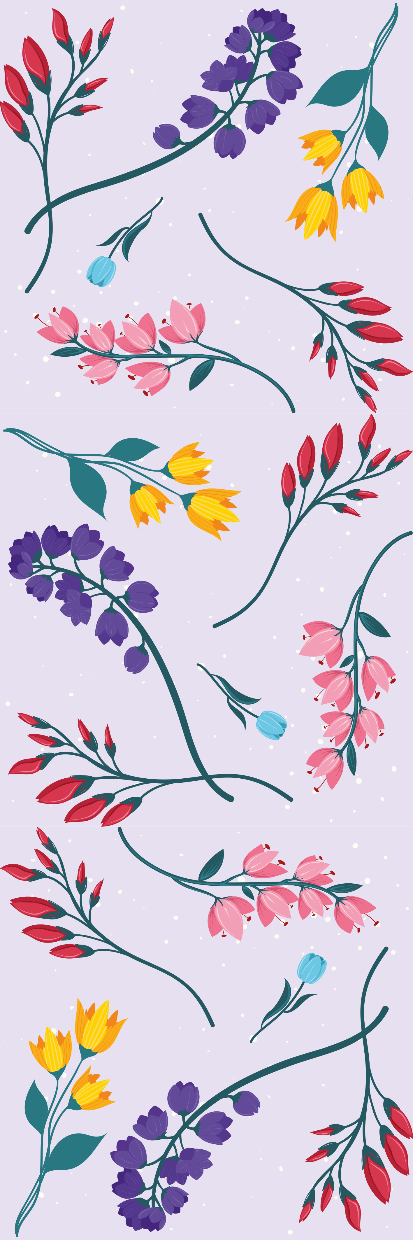Tapis vinyle plantes fleurs botaniques minimalistes - TenStickers