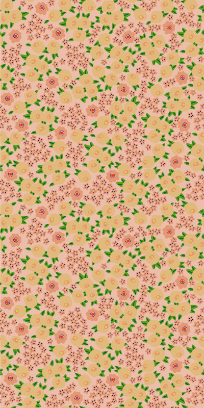 Tapis vinyle plantes motif floral original pêche - TenStickers
