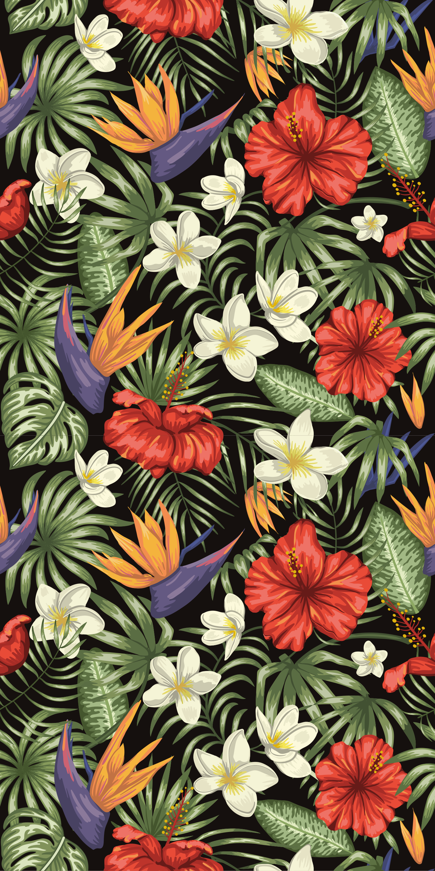 Tapis vinyle plantes motif jungle tropicale - TenStickers