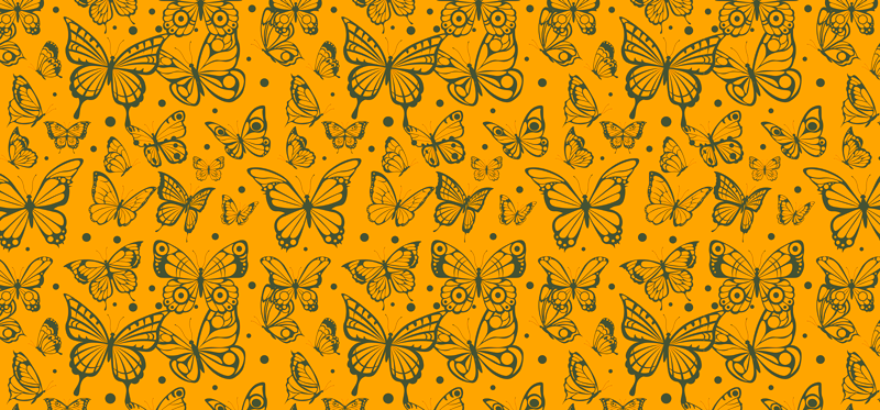 Tapis vinyle plantes fond de plantes papillons - TenStickers
