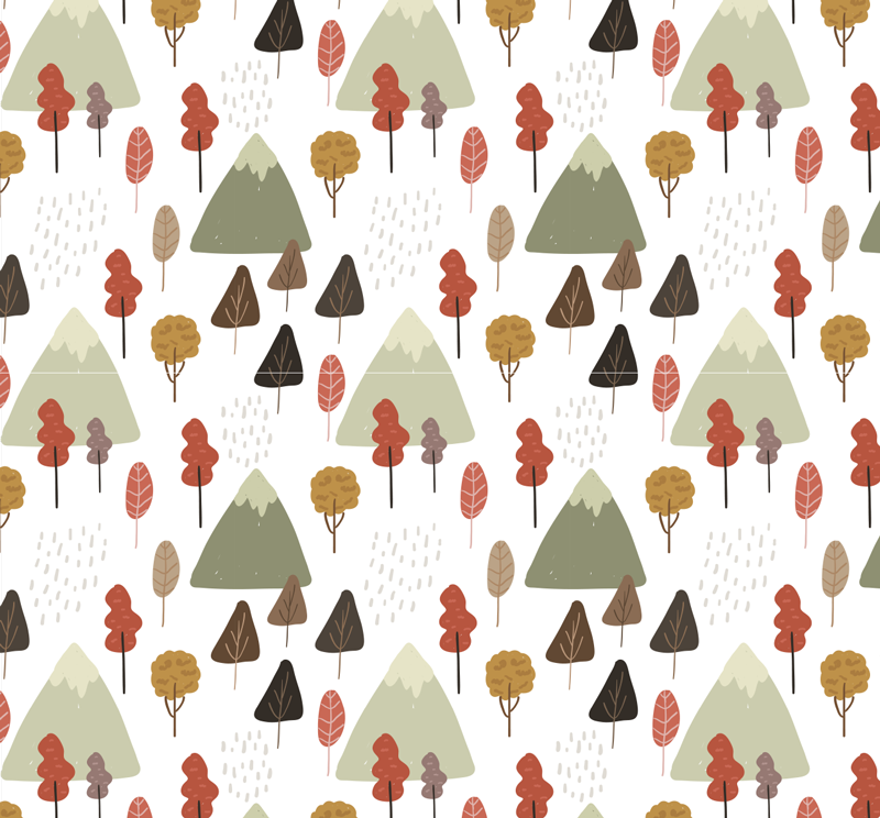 Tapis vinyle plantes motifs d'arbres fantaisistes - TenStickers
