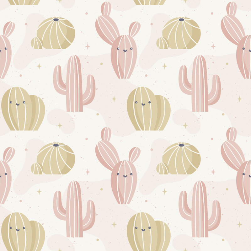 Tapis vinyle plantes motif cactus mignon - TenStickers