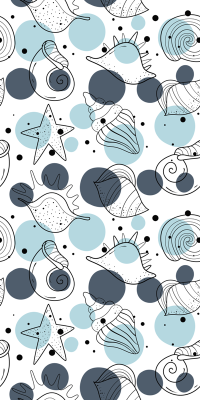 Tapis vinyle plantes motifs coquillages élégants - TenStickers
