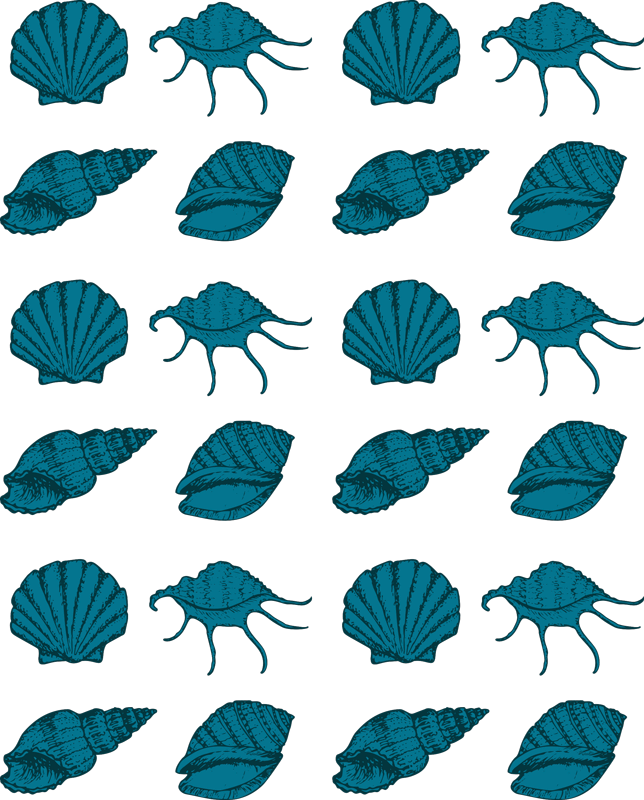 Tapis vinyle plantes motifs coquillages décoratifs - TenStickers