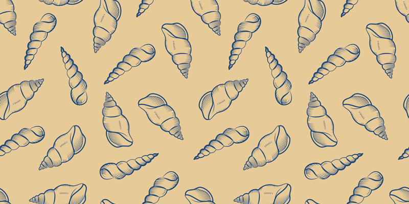Tapis vinyle plantes motif coquillage composition - TenStickers