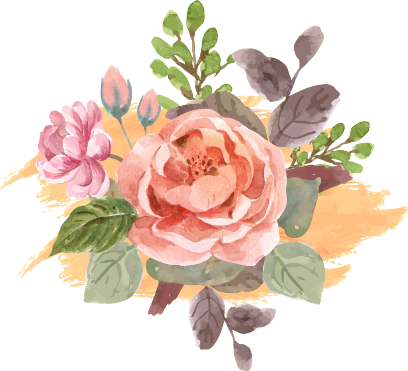 Tapis vinyle chambre composition fleurs poudrées - TenStickers