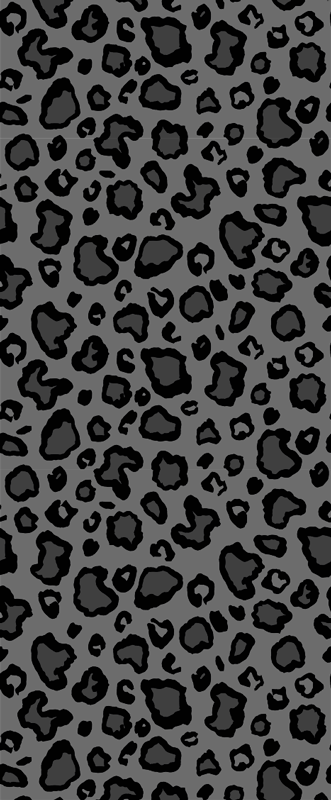 Tapis vinyle motif animal léopard gris foncé et noir - TenStickers
