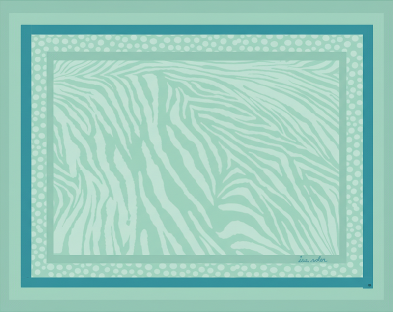 Tapis vinyle salon motif rayures zèbre menthe - TenStickers