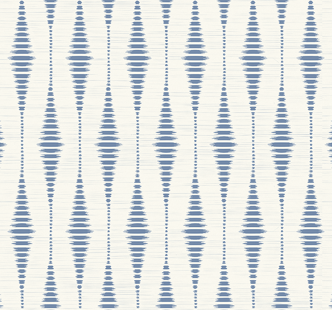 Tapis vinyle géométrique bleu et beige rabaul ikat - TenStickers
