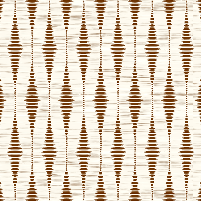 Tapis vinyle géométrique marron chocolat ikat - TenStickers