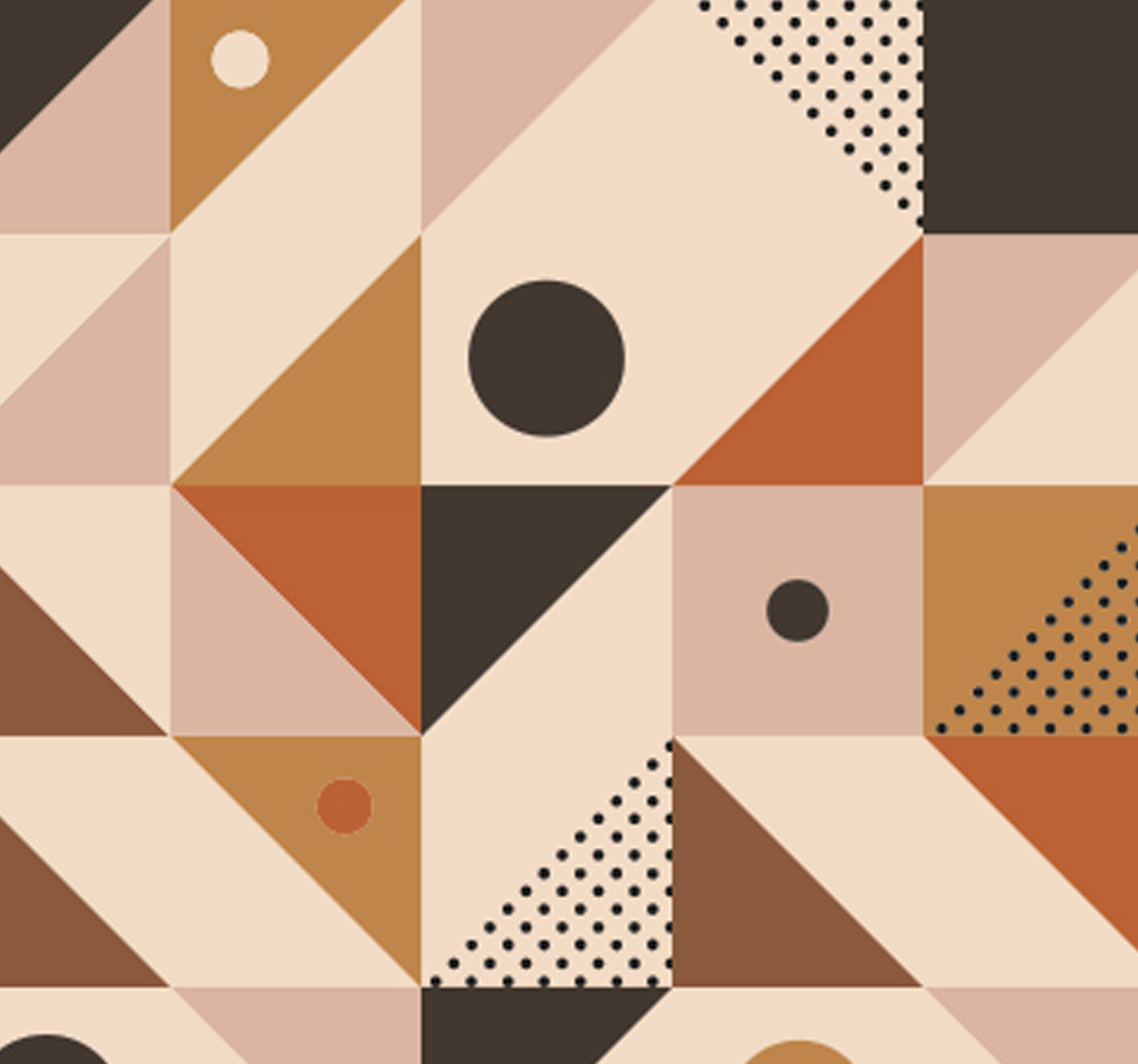 Tapis vinyle géométrique patchwork marron - TenStickers