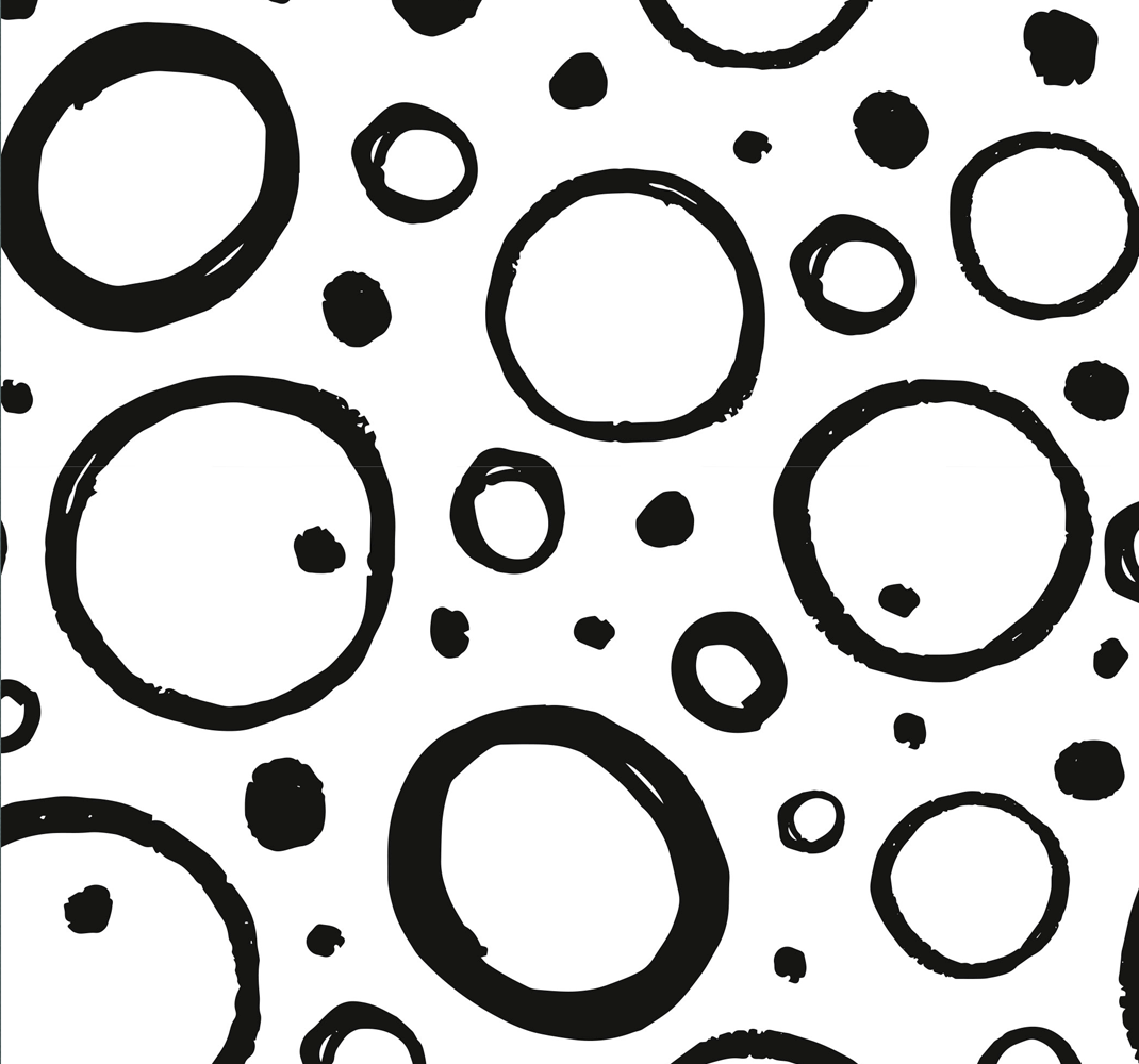 Tapis vinyle géométrique design circulaire noir et blanc - TenStickers