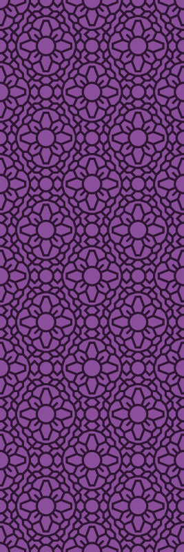 Tapis vinyle géométrique fleurs circulaires violettes - TenStickers