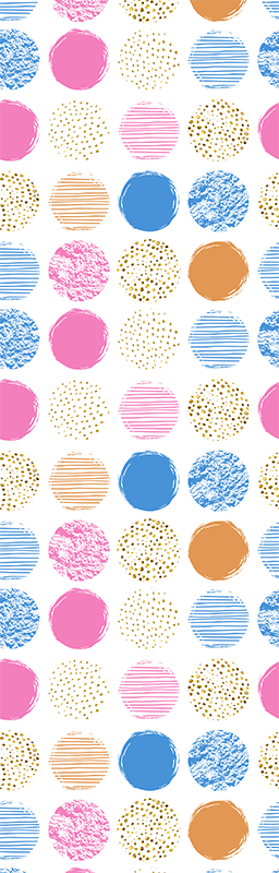 Tapis vinyle géométrique à motif de points colorés - TenStickers