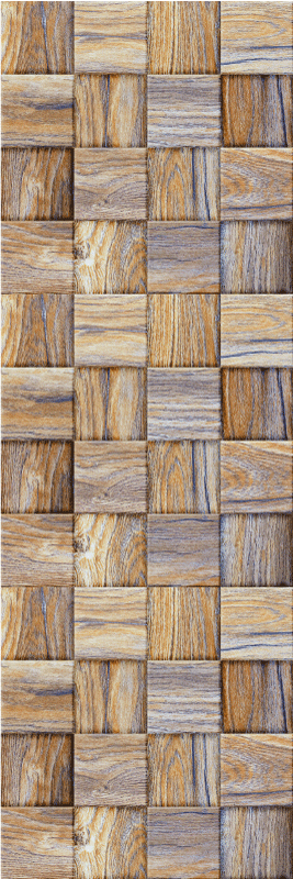 Tapis vinyle géométrique imitation mosaïque bois 80's - TenStickers