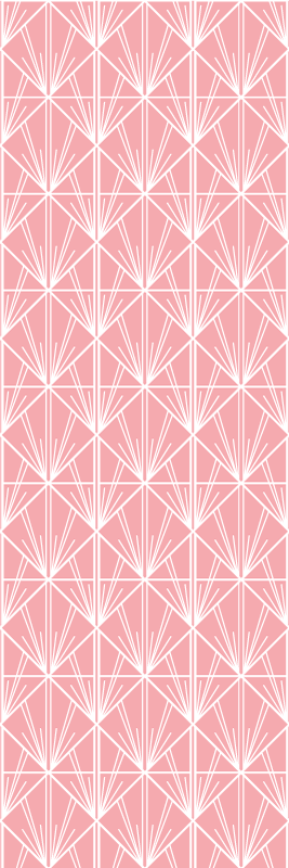 Tapis vinyle géométrique motif déco moderne rose et blanc - TenStickers