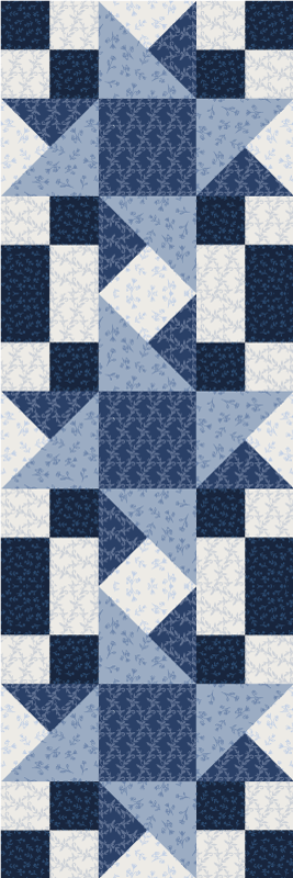 Tapis vinyle géométrique design triangle étoile bleue - TenStickers