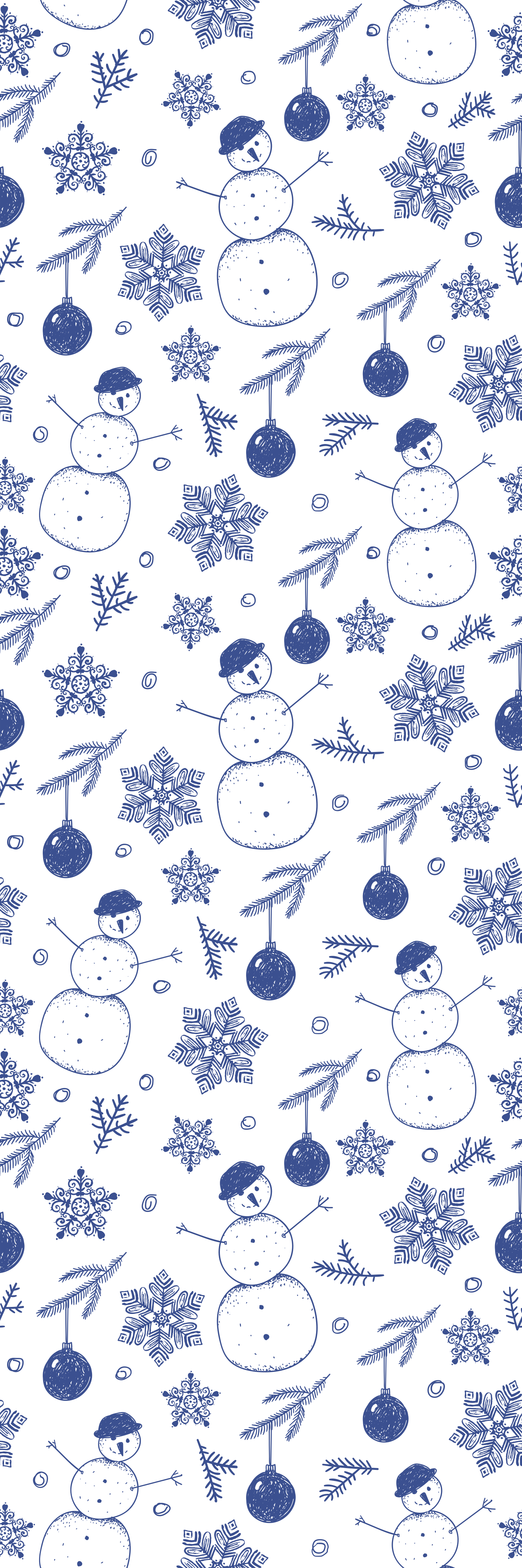 Tapis vinyle noël motif hivernal bleu dessiné à la main - TenStickers