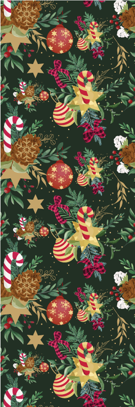 Tapis vinyle noël décorations de branches noël - TenStickers