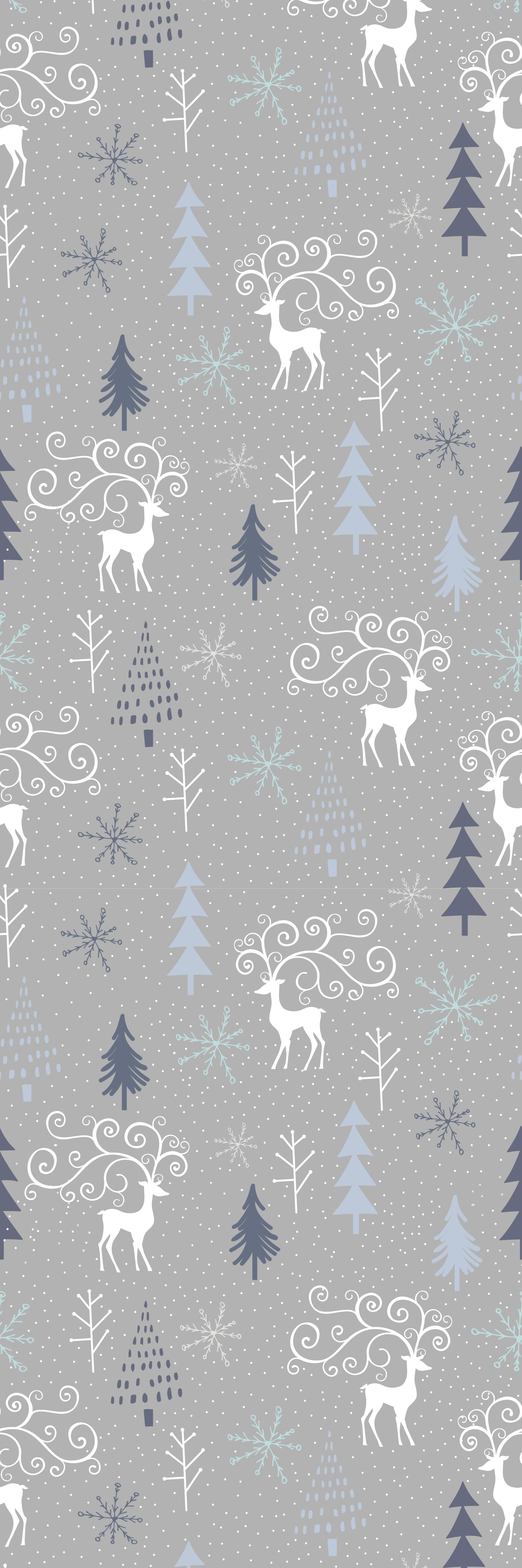 Tapis vinyle noël motif rennes et sapins blancs - TenStickers
