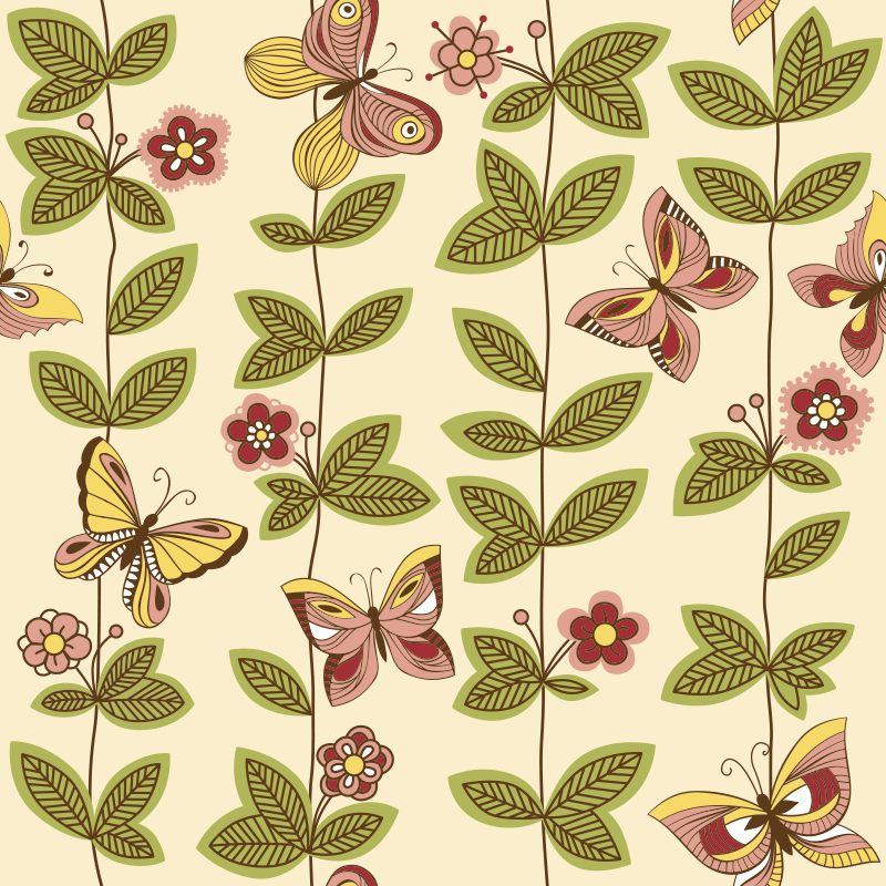 Tapis vinyle chambre papillons - TenStickers