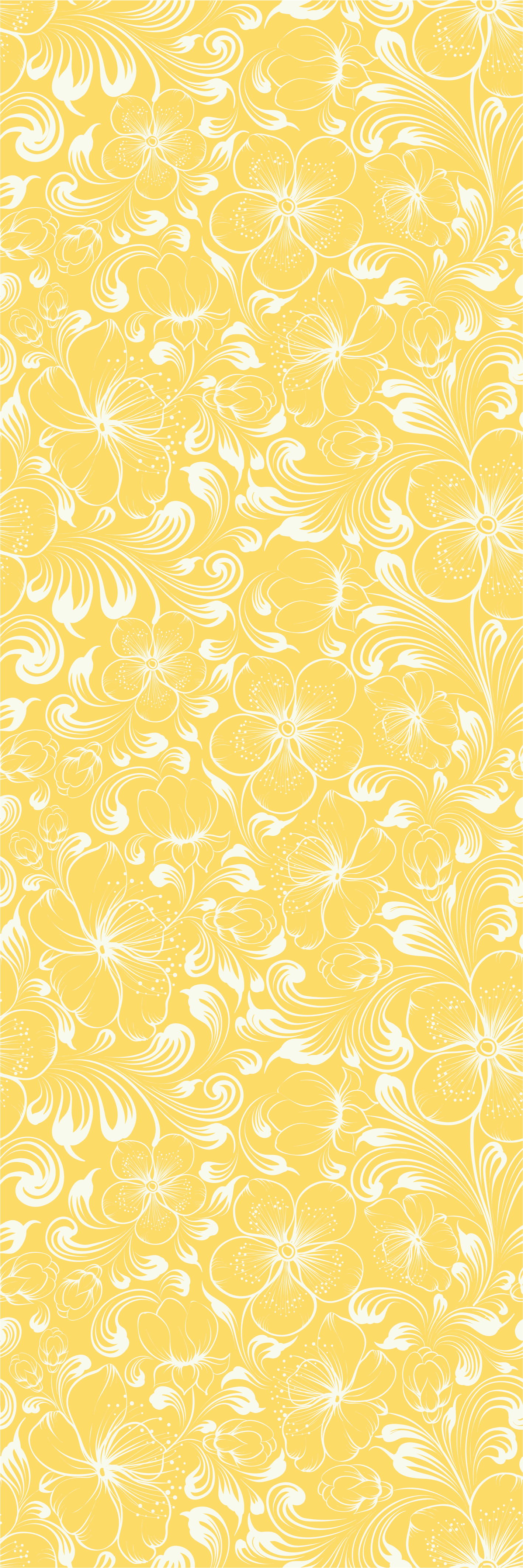 Tapis vinyle chambre style floral jaune grandmillénaire - TenStickers