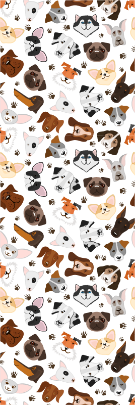 Tapis vinyle chambre têtes de chiens breeds - TenStickers