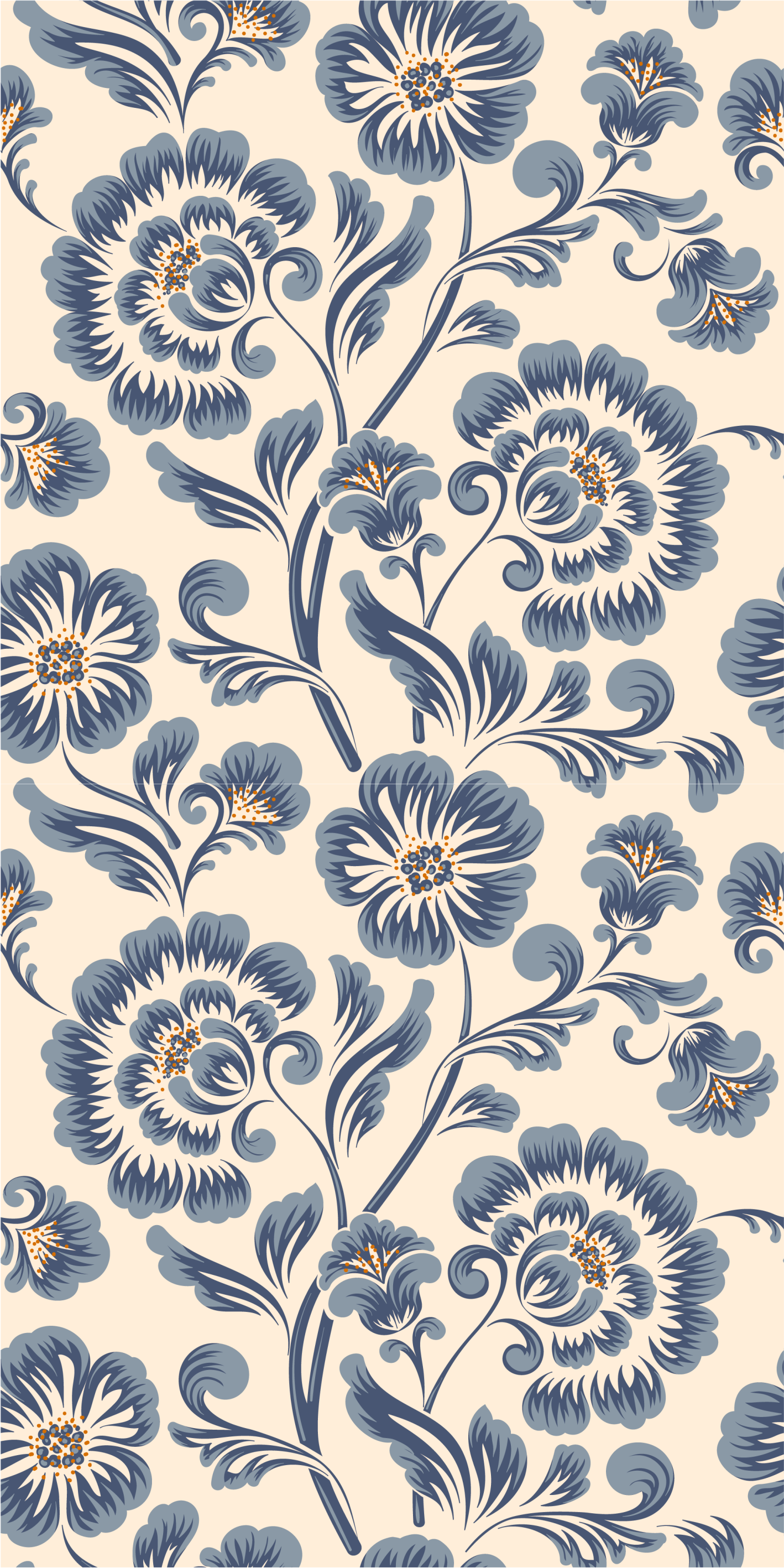 Tapis vinyle chambre style vintage floral bleu - TenStickers