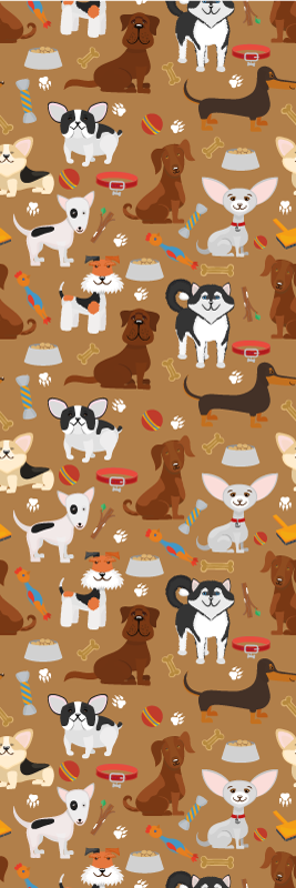 Tapis vinyle chambre motif de différents chiens mignons - TenStickers