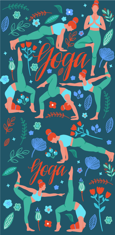 Tapis vinyle chambre femme faisant du yoga - TenStickers