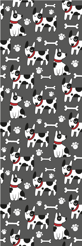 Tapis vinyle chambre chien noir et blanc fantastique - TenStickers