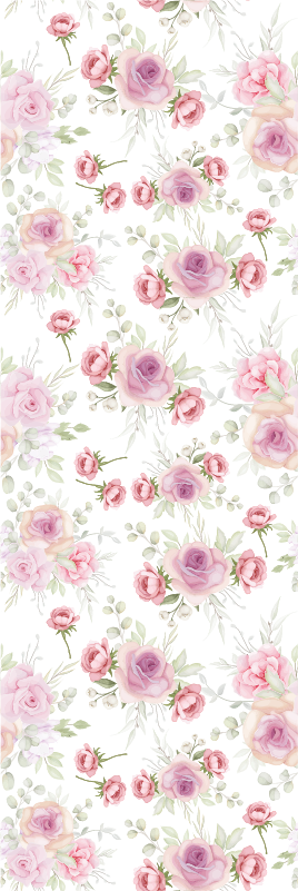 Tapis vinyle chambre motif rose et sauvage - TenStickers