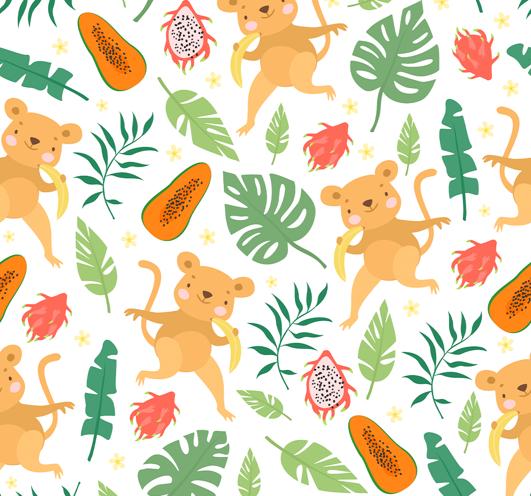 Tapis vinyle chambre singe tropical dans les branches - TenStickers